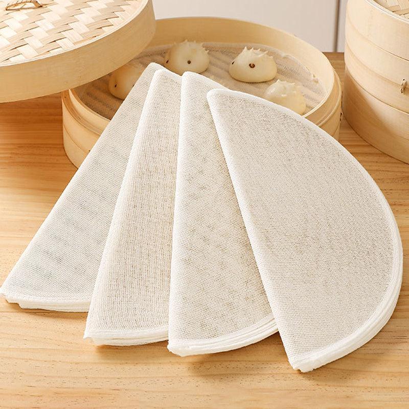 5pcs Steamer Liners 22-32cm Round Parchment Papers Non-Stick Basket Mat