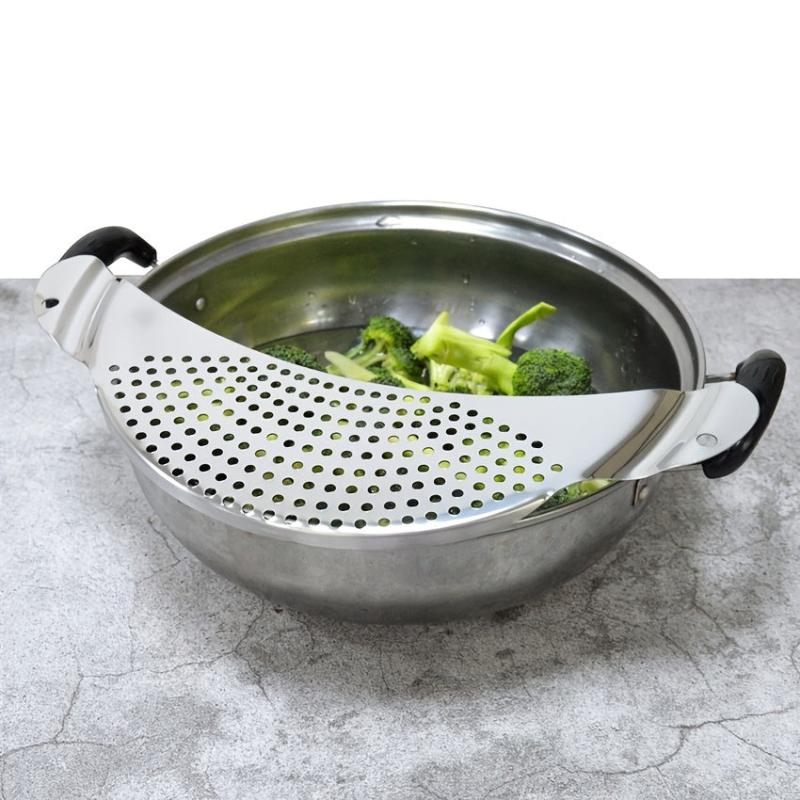 Stainless Steel Pot Strainer Pasta Strainer Colander Kitchen Tool