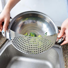 Stainless Steel Pot Strainer Pasta Strainer Colander Kitchen Tool