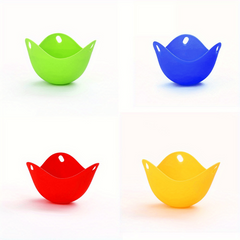 4pcs Silicone Egg Cooker Non Stick Poacher Steamed Egg Tray Kitchen Gadgets