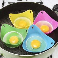 4pcs Silicone Egg Cooker Non Stick Poacher Steamed Egg Tray Kitchen Gadgets