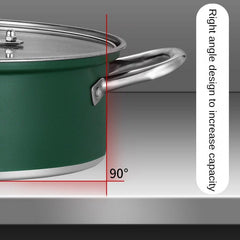 Thickened Stainless Steel Cooking Pot With Glass Lid Ramen Pot