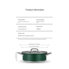 Thickened Stainless Steel Cooking Pot With Glass Lid Ramen Pot