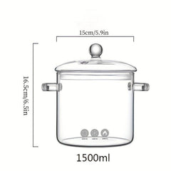Glass Stockpot Saucepan for Stove Cooking Large Capacity Transparent