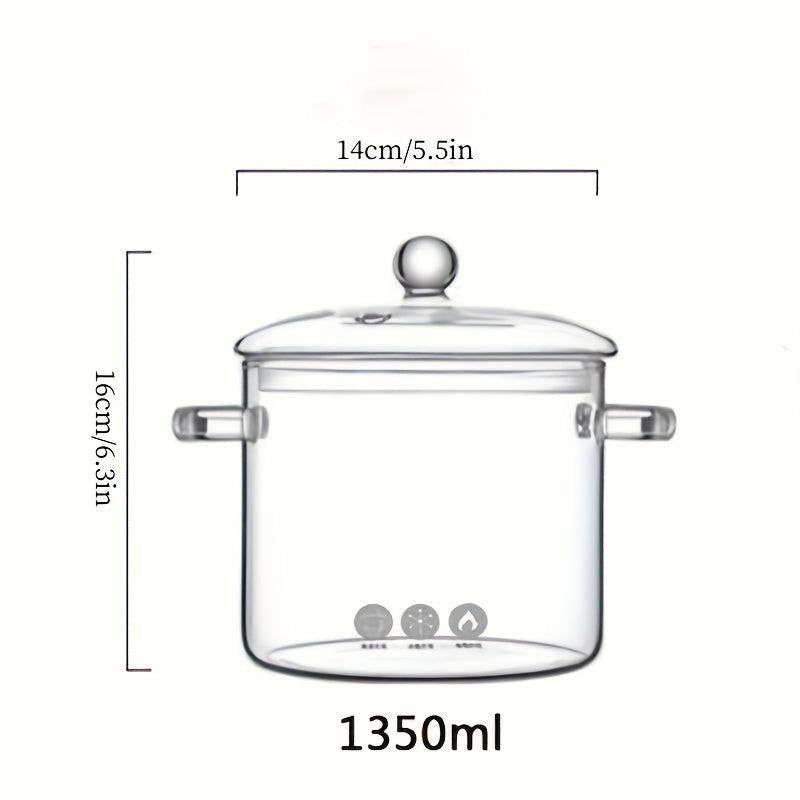 Glass Stockpot Saucepan for Stove Cooking Large Capacity Transparent