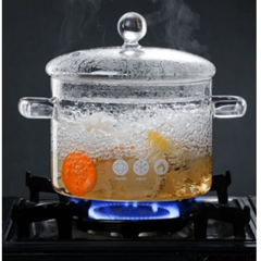 Glass Stockpot Saucepan for Stove Cooking Large Capacity Transparent
