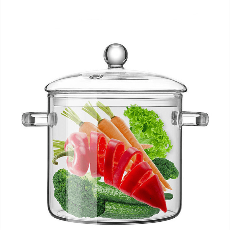 Glass Stockpot Saucepan for Stove Cooking Large Capacity Transparent