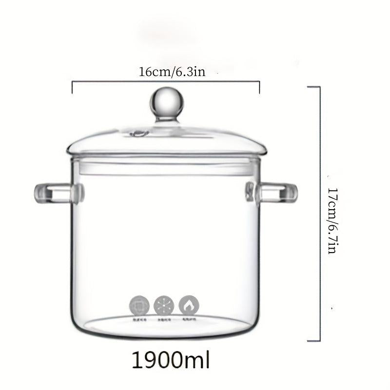 Glass Stockpot Saucepan for Stove Cooking Large Capacity Transparent