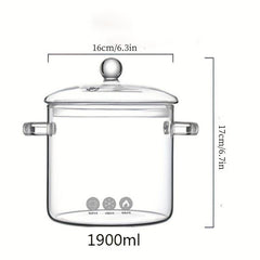 Glass Stockpot Saucepan for Stove Cooking Large Capacity Transparent