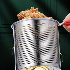 Stainless Steel Tempura Fryer Pot with Basket and Tongs