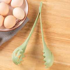 1pc 25.4cm Long Cooking Tongs Heat-resistant Food Serving Grill Pasta Baking