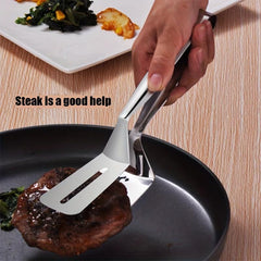 1pc Stainless Steel BBQ Tong - Cooking Frying Baking Grilling Kitchen Gadgets