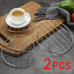 2pcs Stainless Steel Steam Rack 7.87'' Single Layer Grill