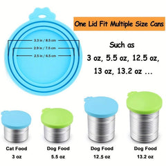 3pcs Pet Food Can Lids - Silicone Can Lids for Dog and Cat Food Cans