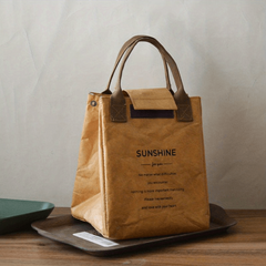 Waterproof Paper Bento Bag Insulated Lunch Box Handbag