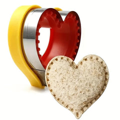 2PCS Heart Sandwich Cutter & Sealer Stainless Steel Biscuit Cutter Cake Decorati