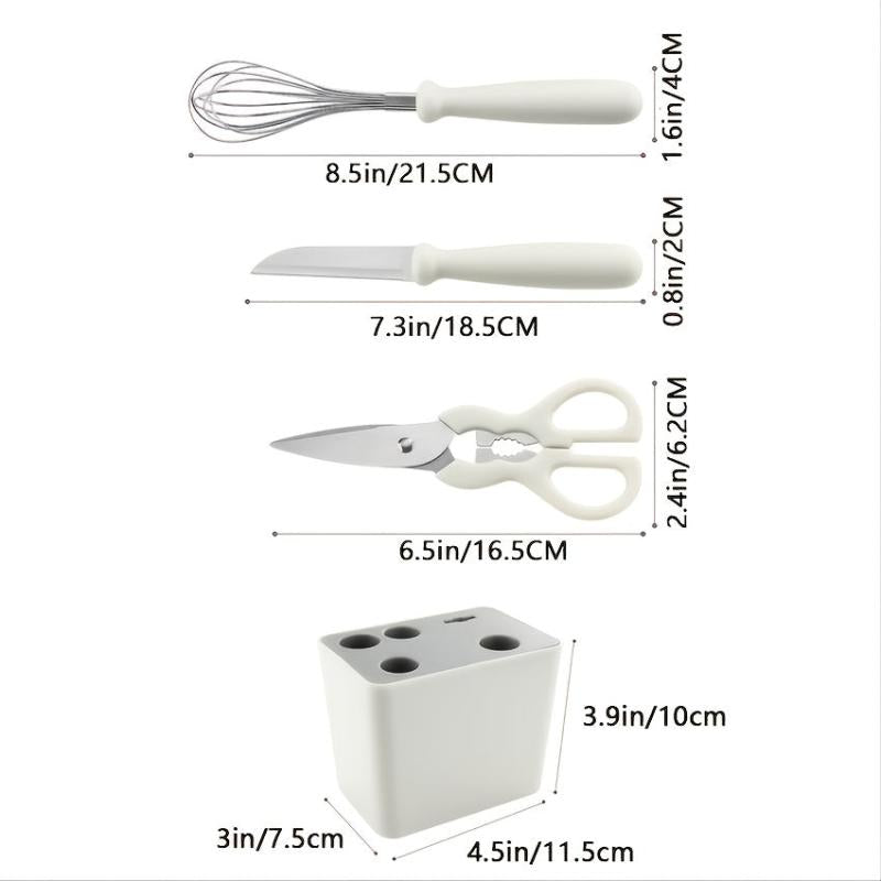 6pcs Kitchen Gadget Set with Storage Rack, Cutting Fruit Combo