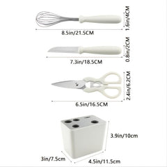 6pcs Kitchen Gadget Set with Storage Rack, Cutting Fruit Combo