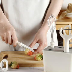 6pcs Kitchen Gadget Set with Storage Rack, Cutting Fruit Combo