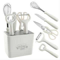 6pcs Kitchen Gadget Set with Storage Rack, Cutting Fruit Combo