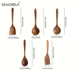5pcs Wooden Cooking Spoon Set for Effortless Meal Prep