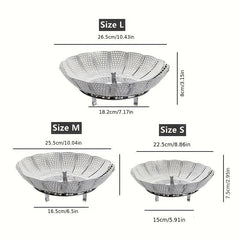 1PC Stainless Steel Folding Retractable Steamer for Xiaolongbao Steamed Buns