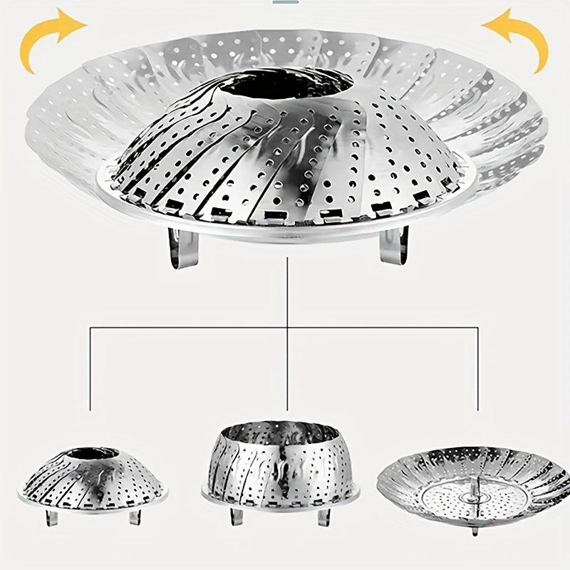 1PC Stainless Steel Folding Retractable Steamer for Xiaolongbao Steamed Buns