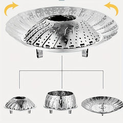 1PC Stainless Steel Folding Retractable Steamer for Xiaolongbao Steamed Buns