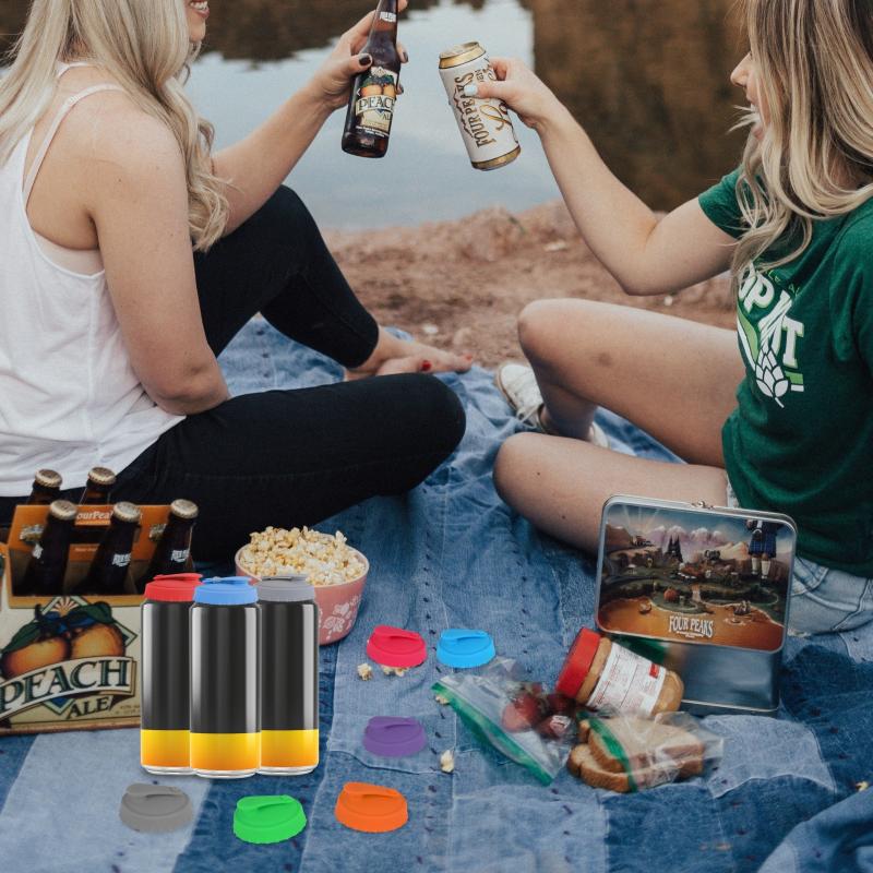 6pcs Silicone Can Lid Reusable Soda Beverage Protector