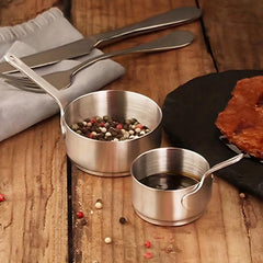 Stainless Steel Sauce Cup with Handle for Condiments Ketchup Appetizers