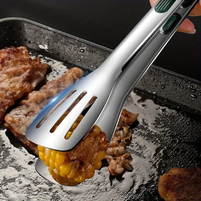 Stainless Steel Food Tongs Non Slip Meat Salad Bread Serving Clip Barbecue Grill