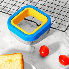 2pcs Sandwich Cutter & Sealer Set Stainless Steel & Plastic Cookie Cutters