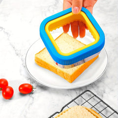 2pcs Sandwich Cutter & Sealer Set Stainless Steel & Plastic Cookie Cutters