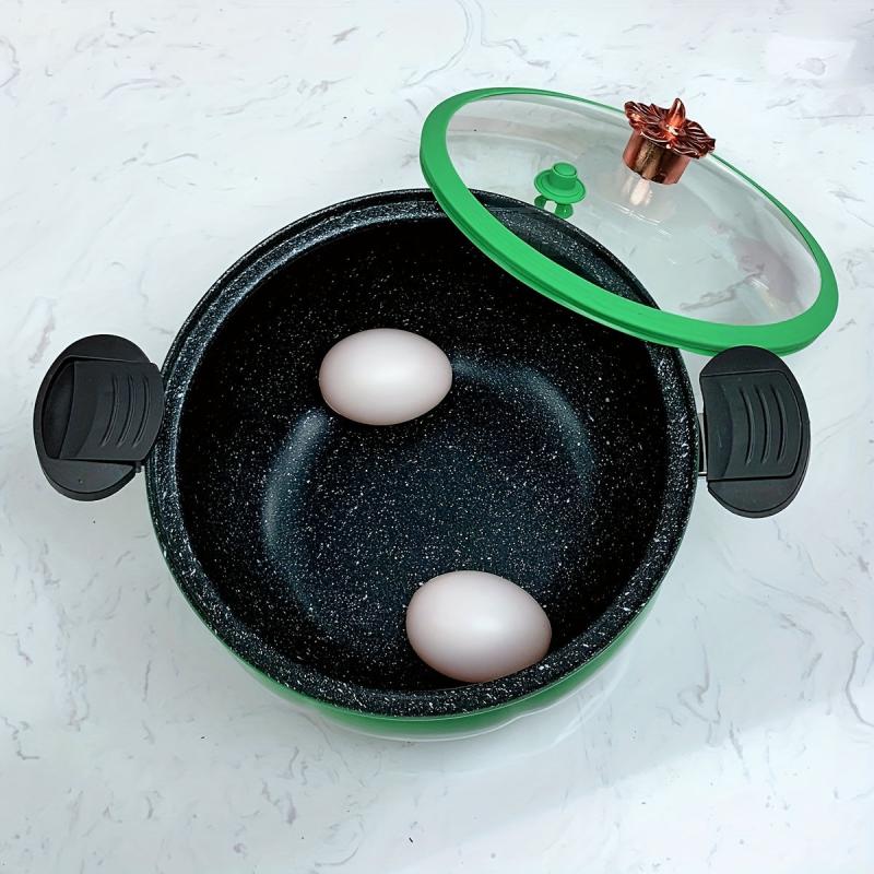 Green Micro Pressure Cooking Pot Pumpkin Shaped Maifan Stone Soup Pot