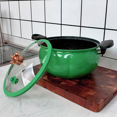 Green Micro Pressure Cooking Pot Pumpkin Shaped Maifan Stone Soup Pot