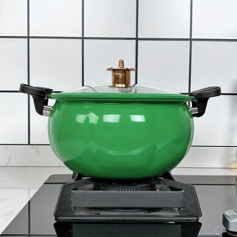 Green Micro Pressure Cooking Pot Pumpkin Shaped Maifan Stone Soup Pot