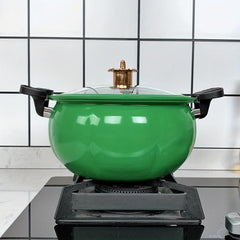 Green Micro Pressure Cooking Pot Pumpkin Shaped Maifan Stone Soup Pot