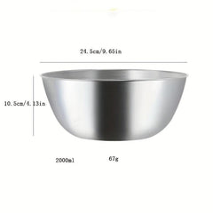 Large Stainless Steel Dessert Bowl for Serving Mixing Baking - 1pc