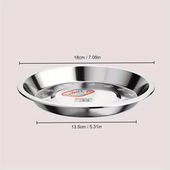 4pcs Stainless Steel Dinner Plates Multiple Sizes