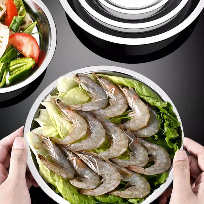 4pcs Stainless Steel Dinner Plates Multiple Sizes