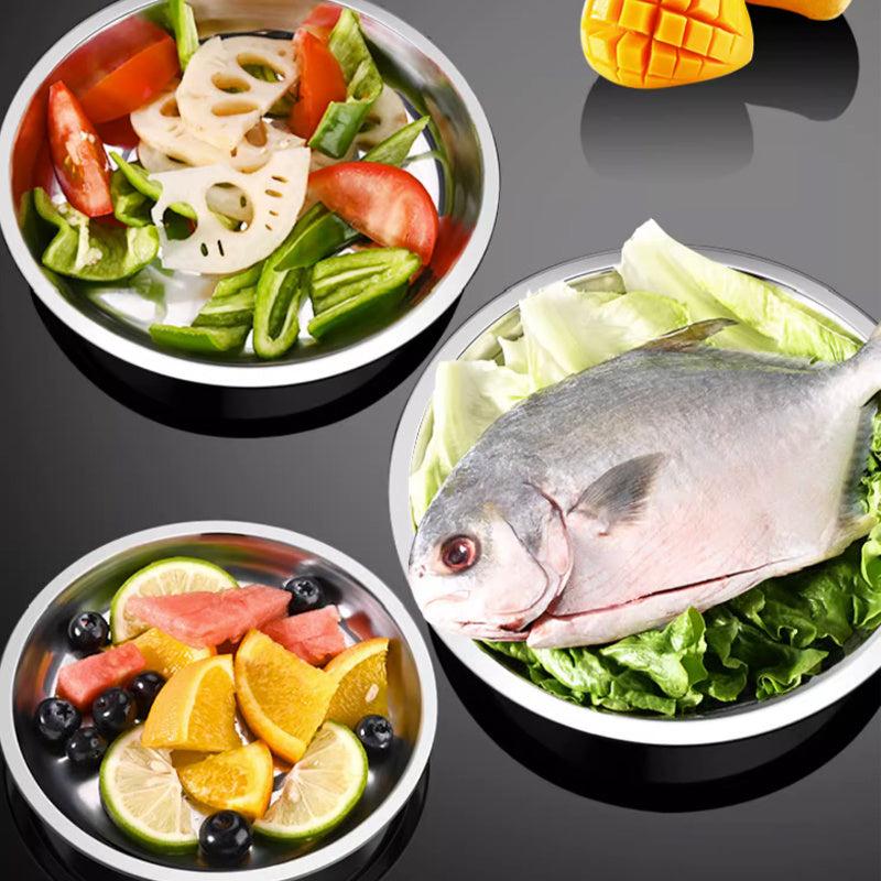 4pcs Stainless Steel Dinner Plates Multiple Sizes