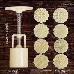 Moon Cake Mold 25-50g With 4-8 Stamp DIY Hand Press Cookie Stamps