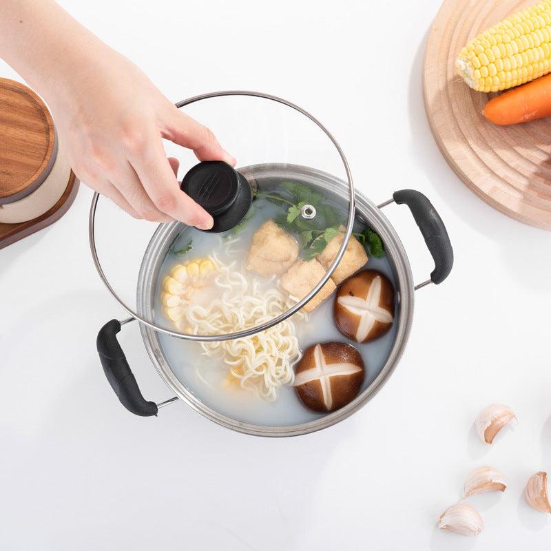 7'' Stainless Steel Saucepan with Clear Glass Cover