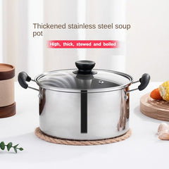 7'' Stainless Steel Saucepan with Clear Glass Cover