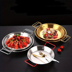 Spanish Seafood Rice Pot 22cm Golden Plate Non-slip Noodles Plate