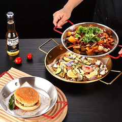 Spanish Seafood Rice Pot 22cm Golden Plate Non-slip Noodles Plate