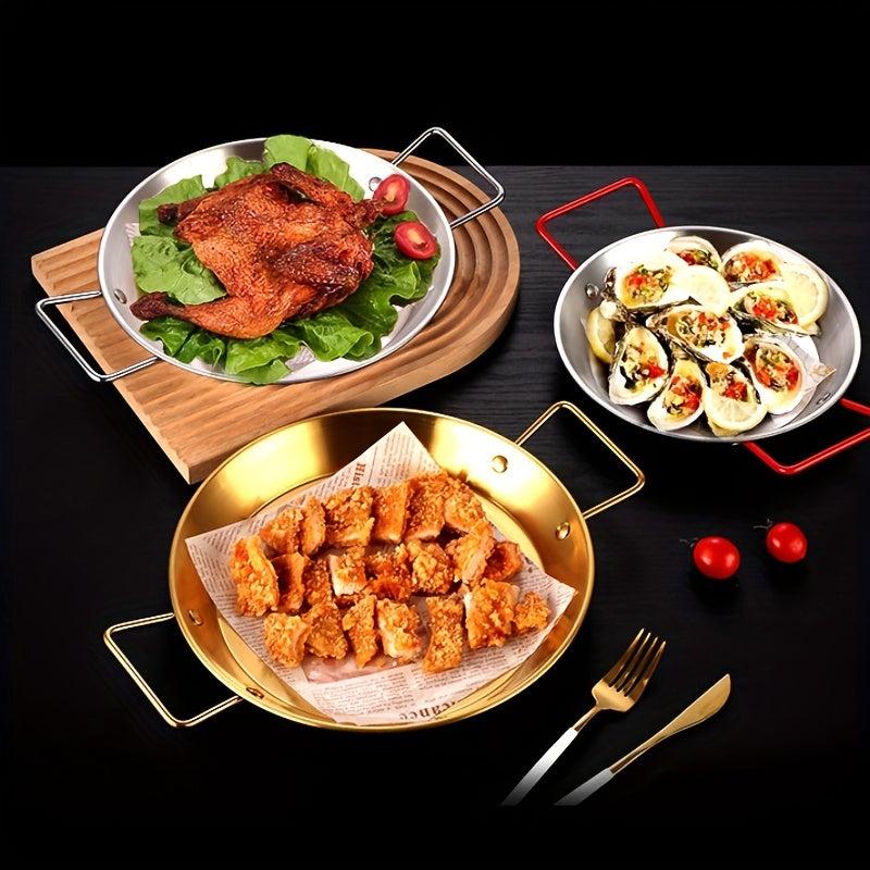 Spanish Seafood Rice Pot 22cm Golden Plate Non-slip Noodles Plate
