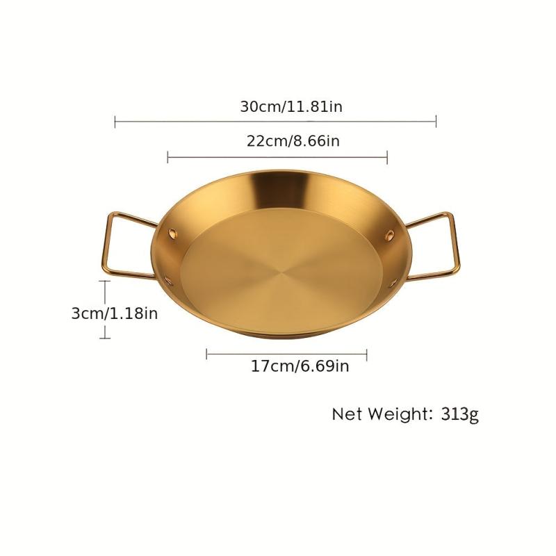 Spanish Seafood Rice Pot 22cm Golden Plate Non-slip Noodles Plate