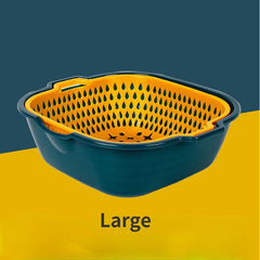Double Layer Drainage Basket 2 in 1 Washing Basin Fruit Vegetable Storage