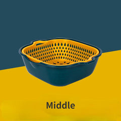 Double Layer Drainage Basket 2 in 1 Washing Basin Fruit Vegetable Storage